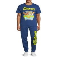 Scooby Doo Man's & Big Manive Graphic Graphic Mair и џогер џемпери, сет со 2 парчиња, големини S-2X, Graphic