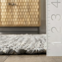 Нулум Даија Обичен памук јута област, 5 '8', светло сиво