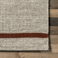 Nuloom Ayton современ задебелен килим од волна, 8 '10', 'рѓа