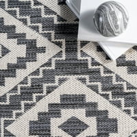 Нулум Теа Геометриски глобален килим за памук, 3 '5', сиво