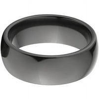 Полу-круг црн циркониумски прстен со високо-полирана завршница
