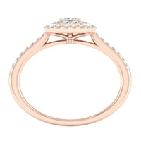 Империјал КТ ТДВ принцеза Дијамант Двоен Хало прстен за ангажман во 10К розово злато