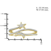 Jewelersclub Стабилни дијамантски прстени за жени - Карат бел дијамантски прстен накит - 14к злато позлатени сребрени ленти за жени за жени - –Којв прстен поставен од JewelersC