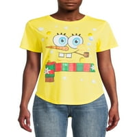 Spongebob SquarePantsенска божиќна маица со кратки ракави
