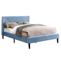 Мебел на Америка Флом Фланелет платформа кревет, близнак, светло сина боја
