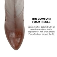 Ournourneуни Колекција женски тавија tru удобност пена широка теле -потпетица колена високи чизми