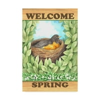 Трговска марка ликовна уметност „Добредојдовте пролет Робин“ платно уметност од Мелинда Хипшер