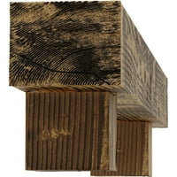 Ekena Millwork 6 H 6 D 60 W Sandblasted Fau Wood Camplace Mantel Kit W alamo Corbels, природен златен даб