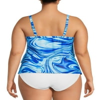 Дел Раја женски плус големина на ниво на капење на тенки, врвен костим за капење на Танкини