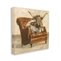 СТУПЕЛ ИНДУСТРИИ Апстрактна бикови за дневник на бикови, Браун Портокалово сликарство, платно, wallидна уметност