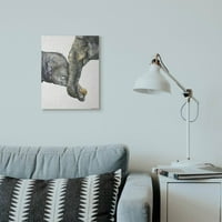 СТУПЕЛ ИНДУСТРИИ Симпатична бебешка слон Семејство животно Акварел сликарство на платно wallидна уметност