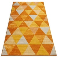 Добро ткаена мистика Алвин со модерен геометриски портокал 7'10 9'10 Област килим