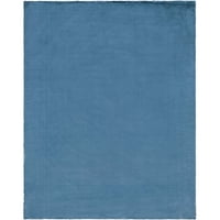Добро ткаени опал сртот текстура со цврсто темно сино модерно крзно од фау 7'9 9'10 килим во областа