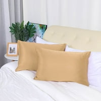 Уникатни поволни цени сет на свилени сатенски перници за перници покритие златна кралица