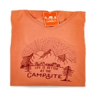 Lifeивотот на Камко е подобар на кампот за скицирање на Sunrise Sketch Print V-Neck T-Mirt-Terracotta