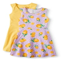 Чудо девојки девојки пролетен летен резервоар играат фустан, 2 пакувања, големини 4- & плус