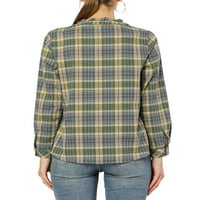 Уникатни поволни цени за есенска блуза со долги ракави со долга ракава карирана кошула