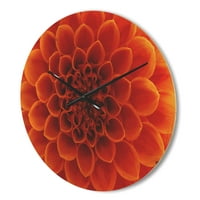 Дизајн на „Голем темно црвен цвет и ливчиња“ модерен часовник од дрво