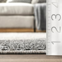 nuloom joëlle Апстрактна плетенка со килим со затегната површина, 7 '10 10', светло сиво