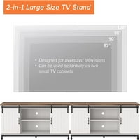 ТВ -штанд за ТВ со сина LED LED светлина, бел центар за забава за ТВ конзола Табела за складирање на куќа