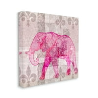 Sulpell Fleur de Lis розов слон образец животни и инсекти галерија за сликање завиткано платно печатење wallидна
